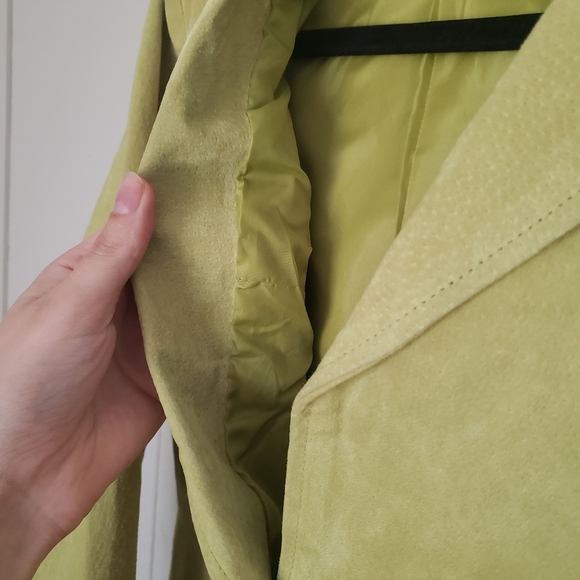 Relativity 100% Suede lime green citrine blazer XL - Picture 6 of 9